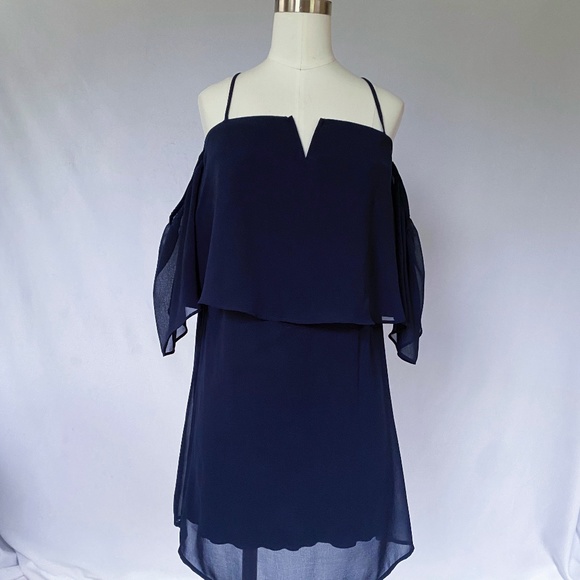 Women's blue cold shoulder dress Size M - Picture 1 of 3